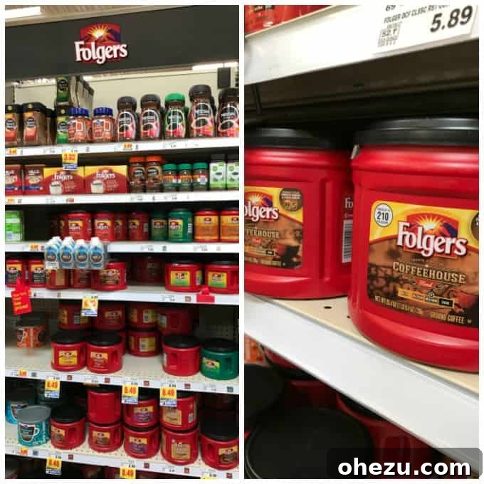 Folgers Coffeehouse Blend coffee grounds in a bowl, ready for brewing