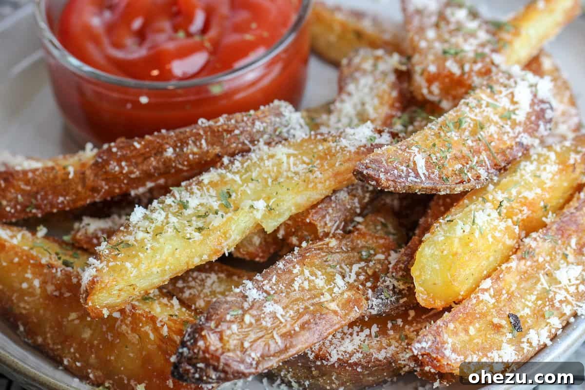 A final close-up of Crispy Baked Oven Fries ready to be enjoyed