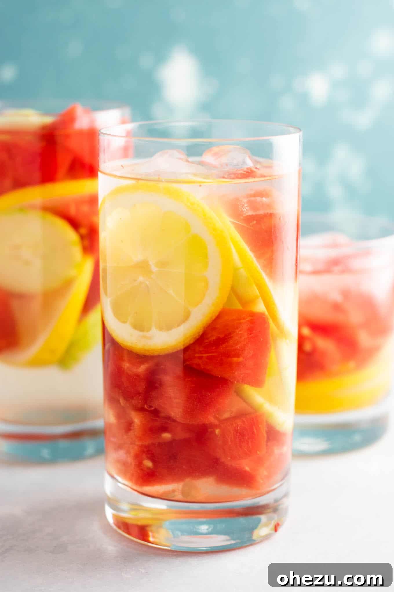 Refreshing Watermelon Detox Water with Cucumbers and Lemon for Summer Hydration