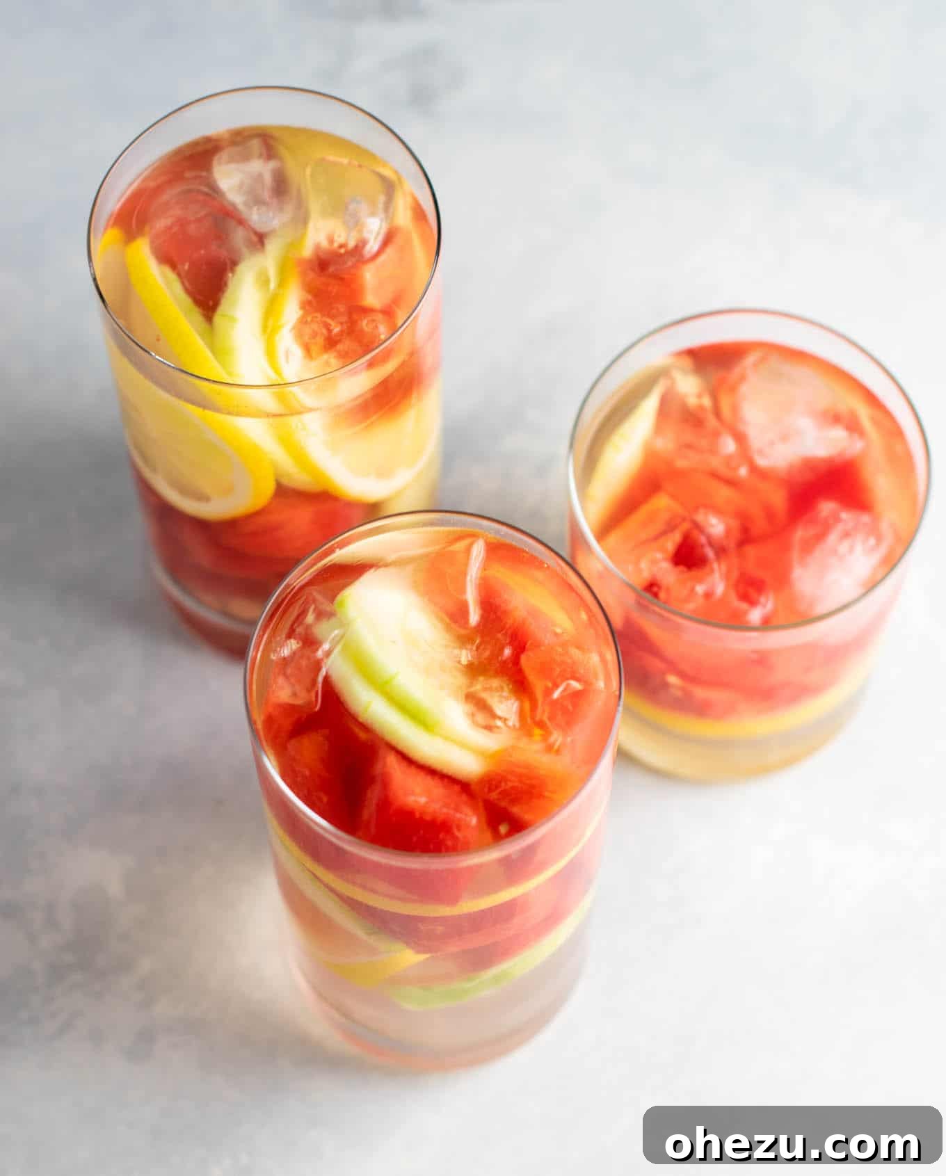 Watermelon, Cucumber, and Lemon Infused Water