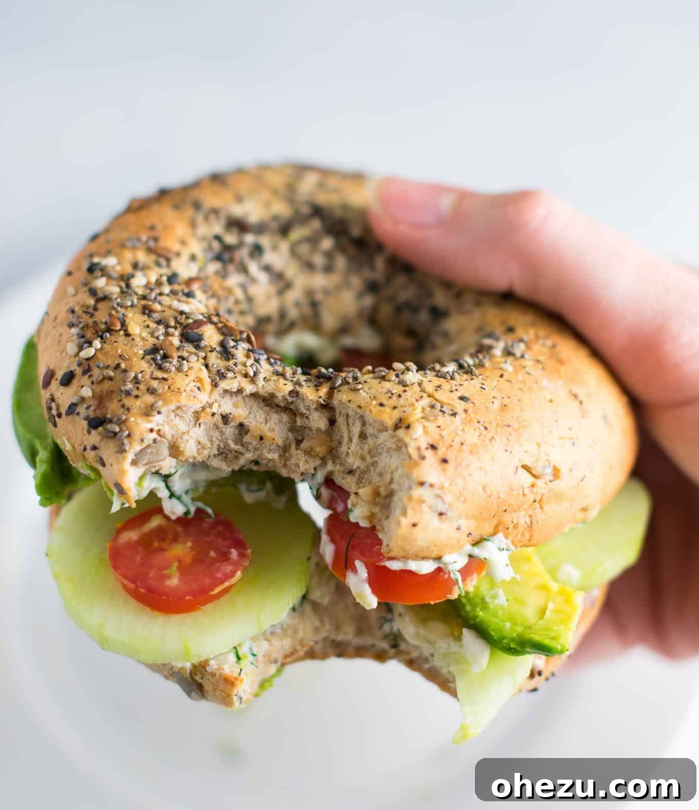 Everything-Spiced Veggie Delights with Garlic Dill Cream Cheese 7 Delicious and easy Everything Bagel Veggie Sandwiches, perfect for any meal