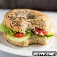 Everything Bagel Veggie Sandwiches with Garlic Dill Cream Cheese