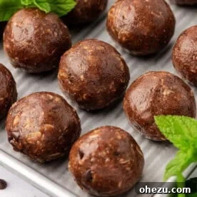 mint chocolate energy bites