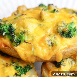 Irresistible Broccoli Cheddar Twice Baked Potatoes 11 Broccoli Cheddar Twice Baked Potatoes with crispy skins and cheesy topping