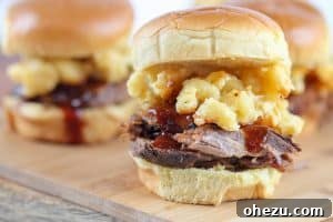 Irresistible Broccoli Cheddar Twice Baked Potatoes 8 BBQ Brisket Sliders with creamy Jalapeno Mac & Cheese