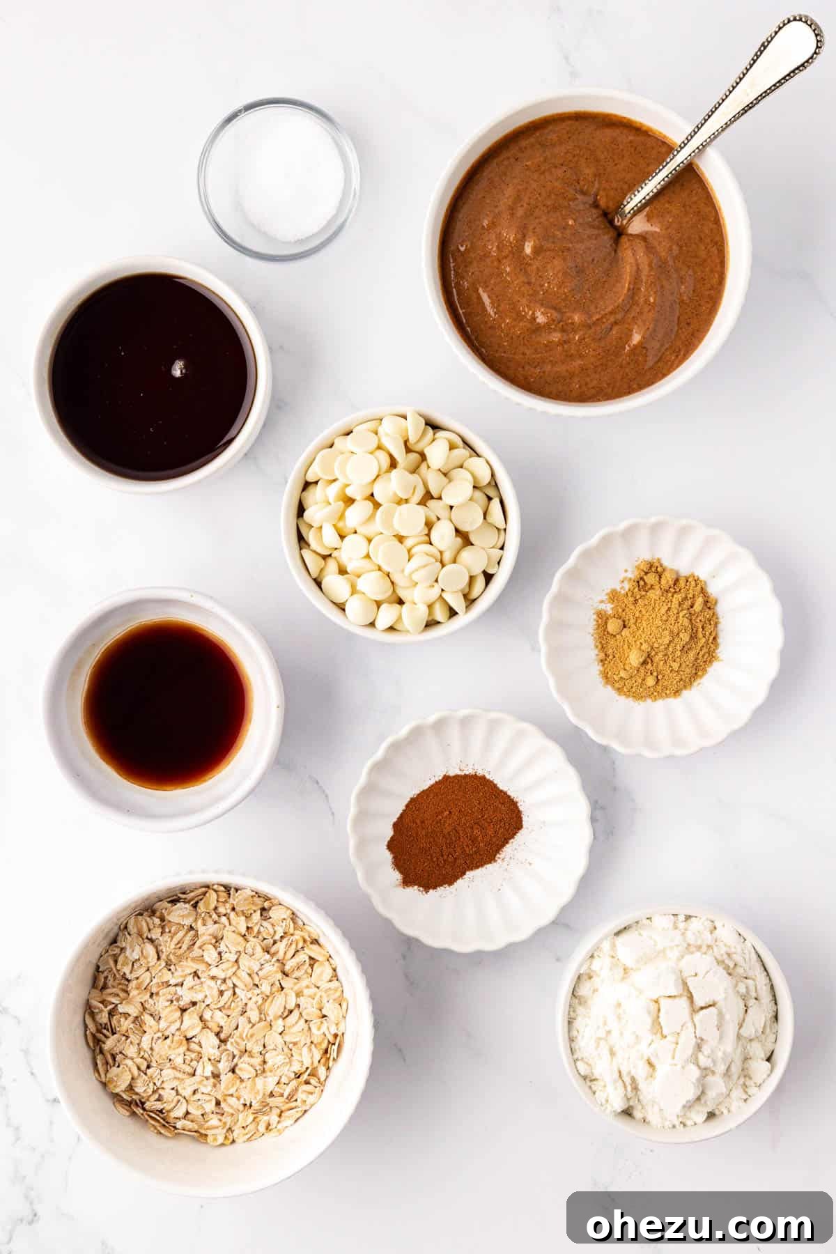 Festive Gingerbread Power Bites 4 All the raw ingredients laid out before making gingerbread energy bites