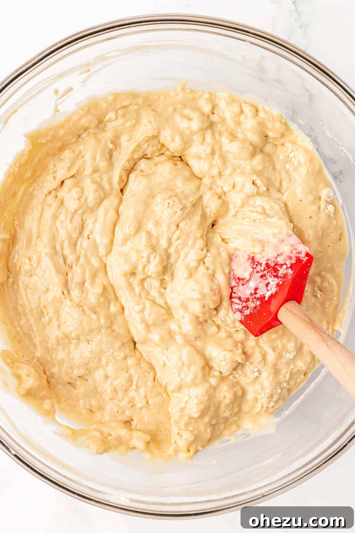 Tangy Greek Yogurt Treat Cake 12 Mixing the wet and dry ingredients together until just combined