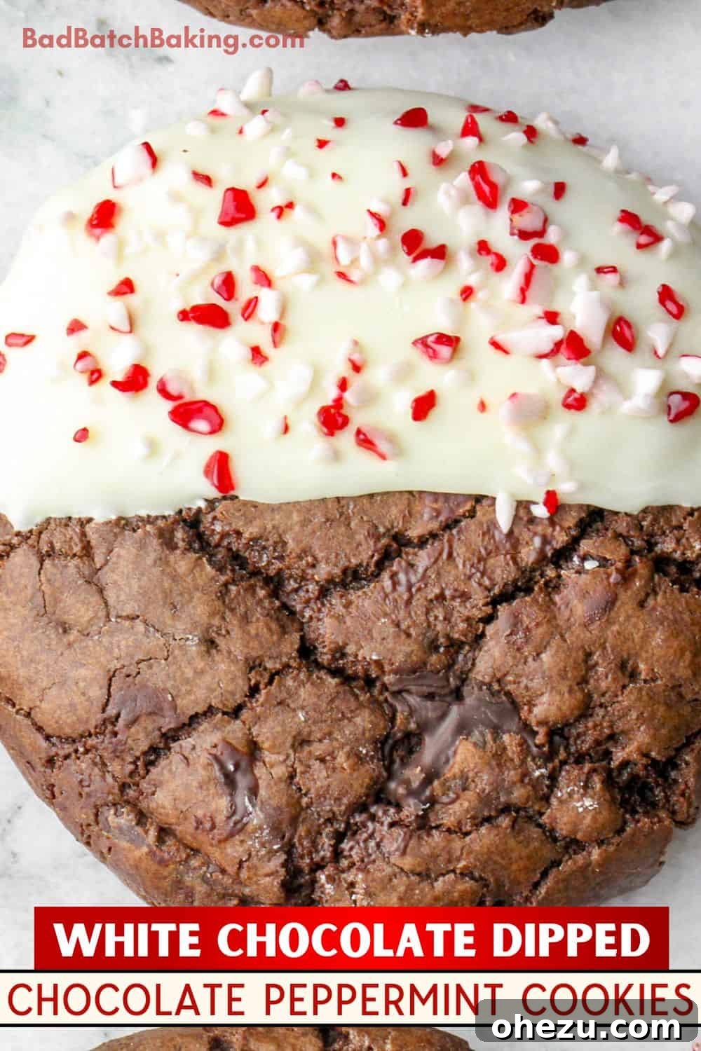 Another vibrant image of chocolate peppermint cookies, highlighting their festive appeal for social sharing.