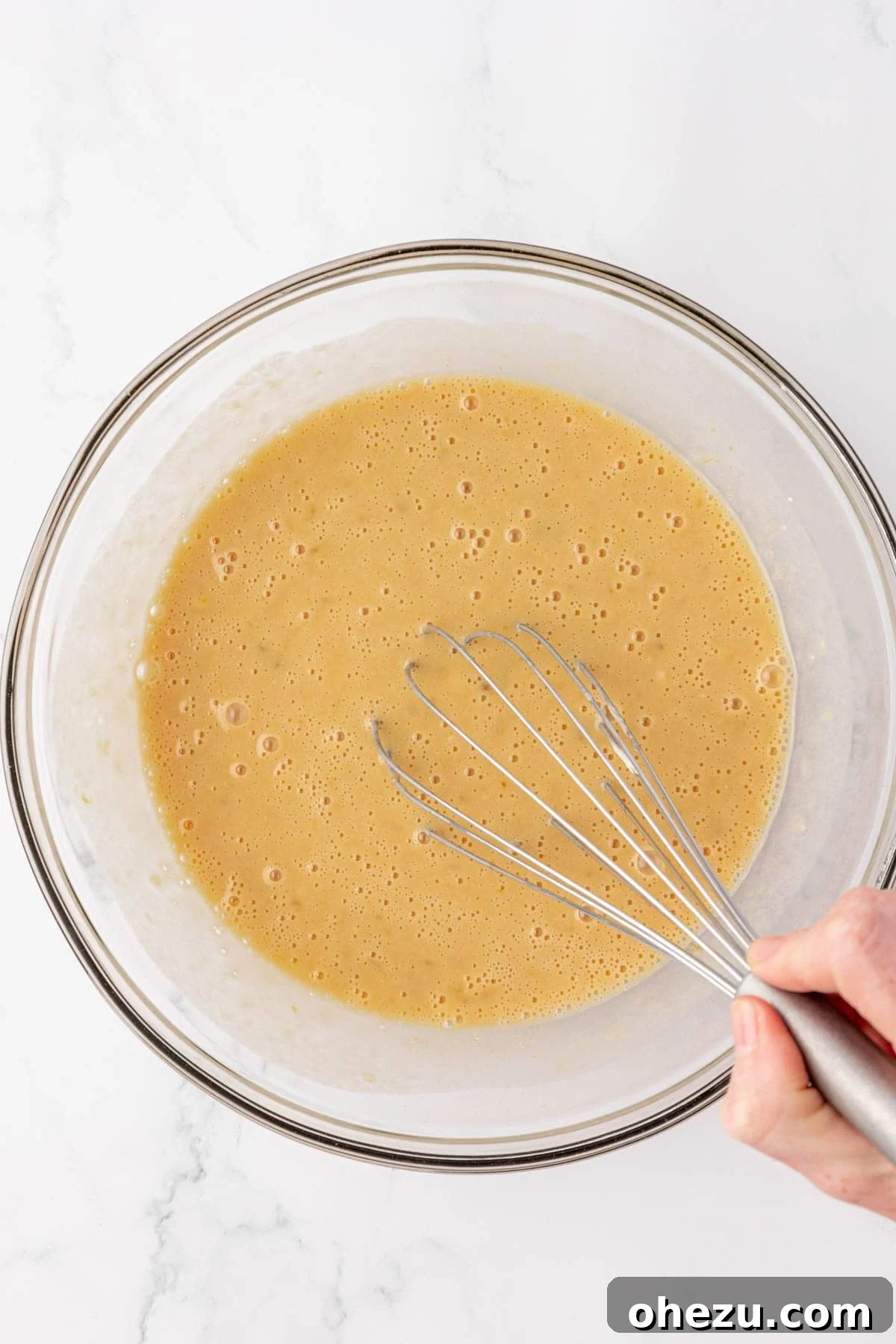wet ingredients whisked together