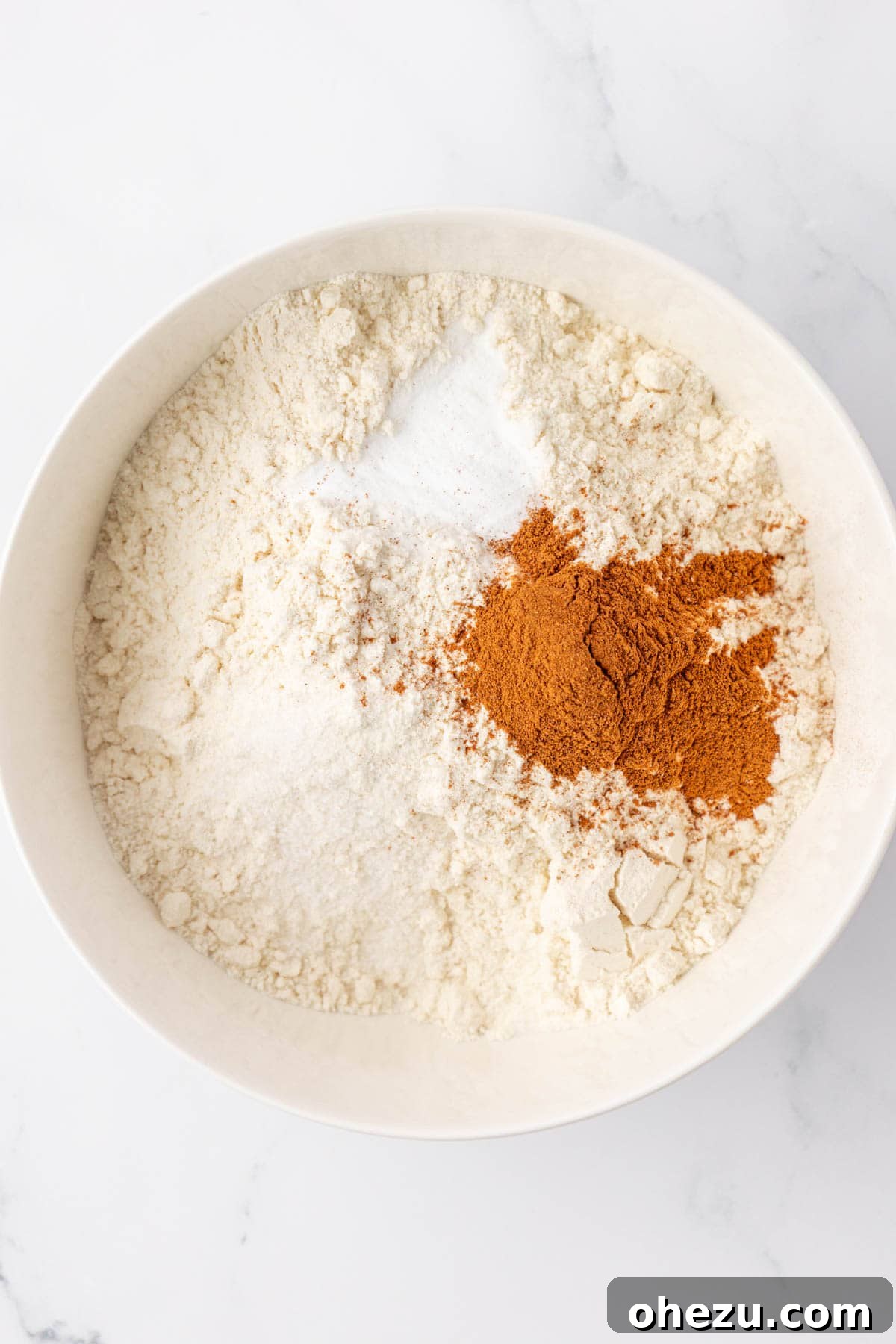dry ingredients in a mixing bowl