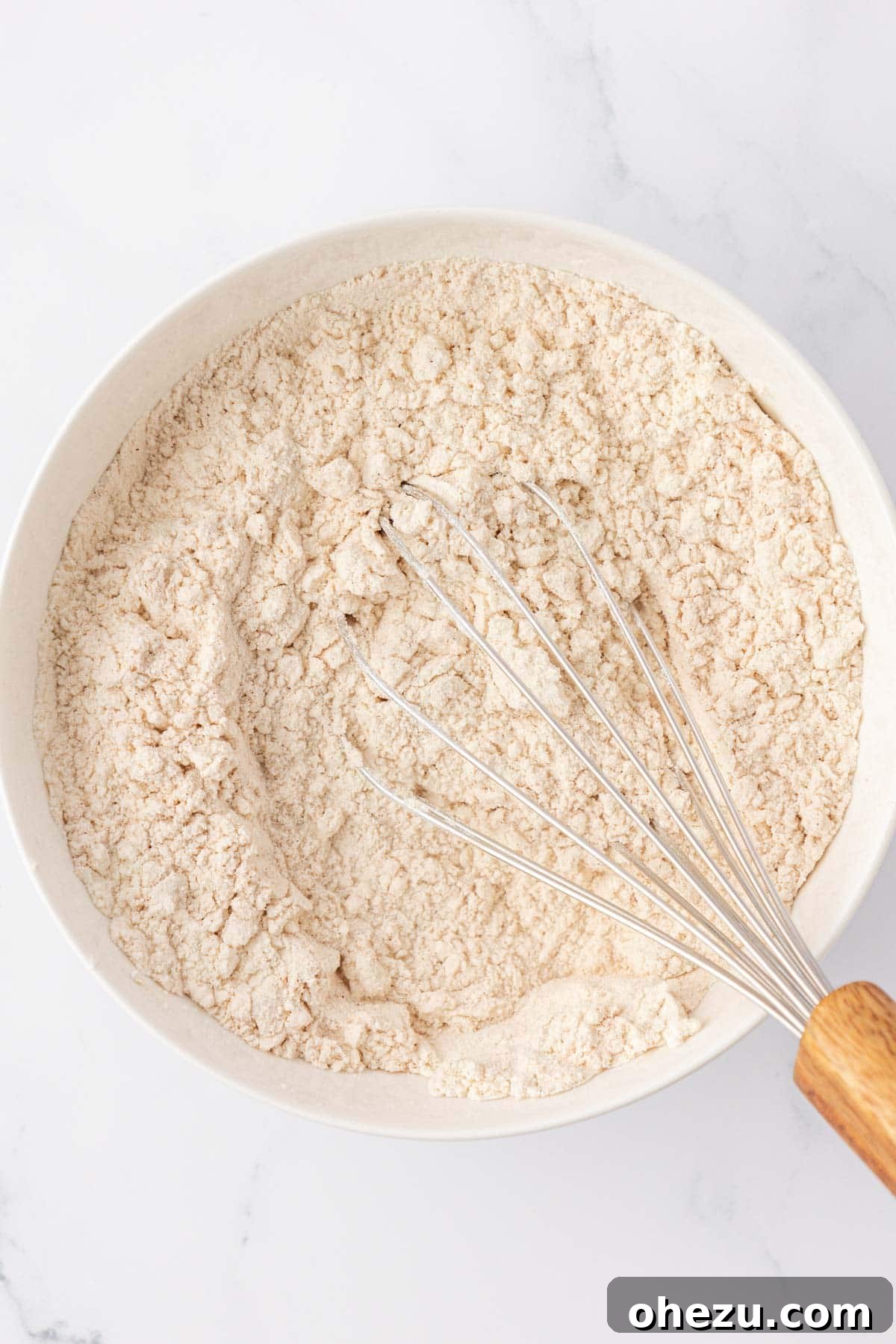 dry ingredients whisked together