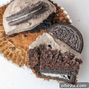 Triple Oreo Chocolate Cupcakes