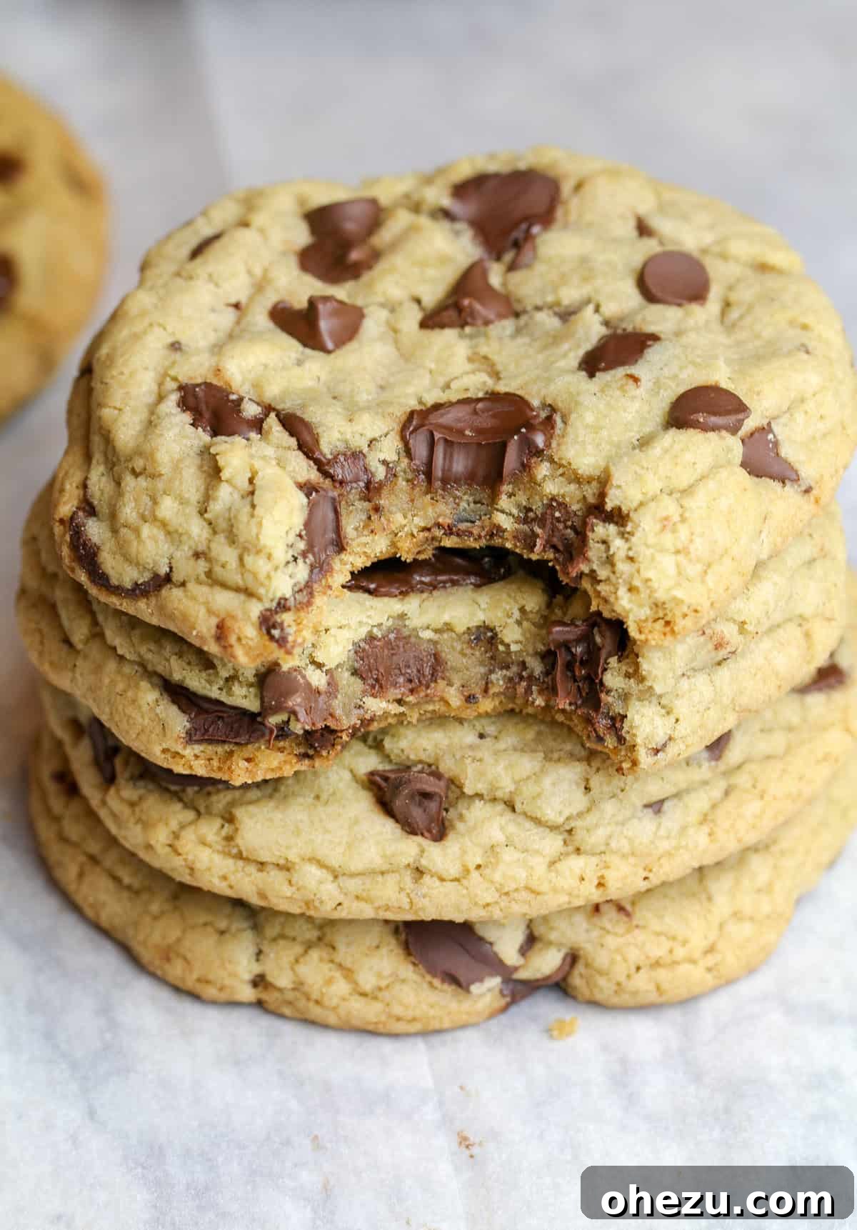 The Ultimate Chewy Chocolate Chip Cookies, golden brown and tempting.