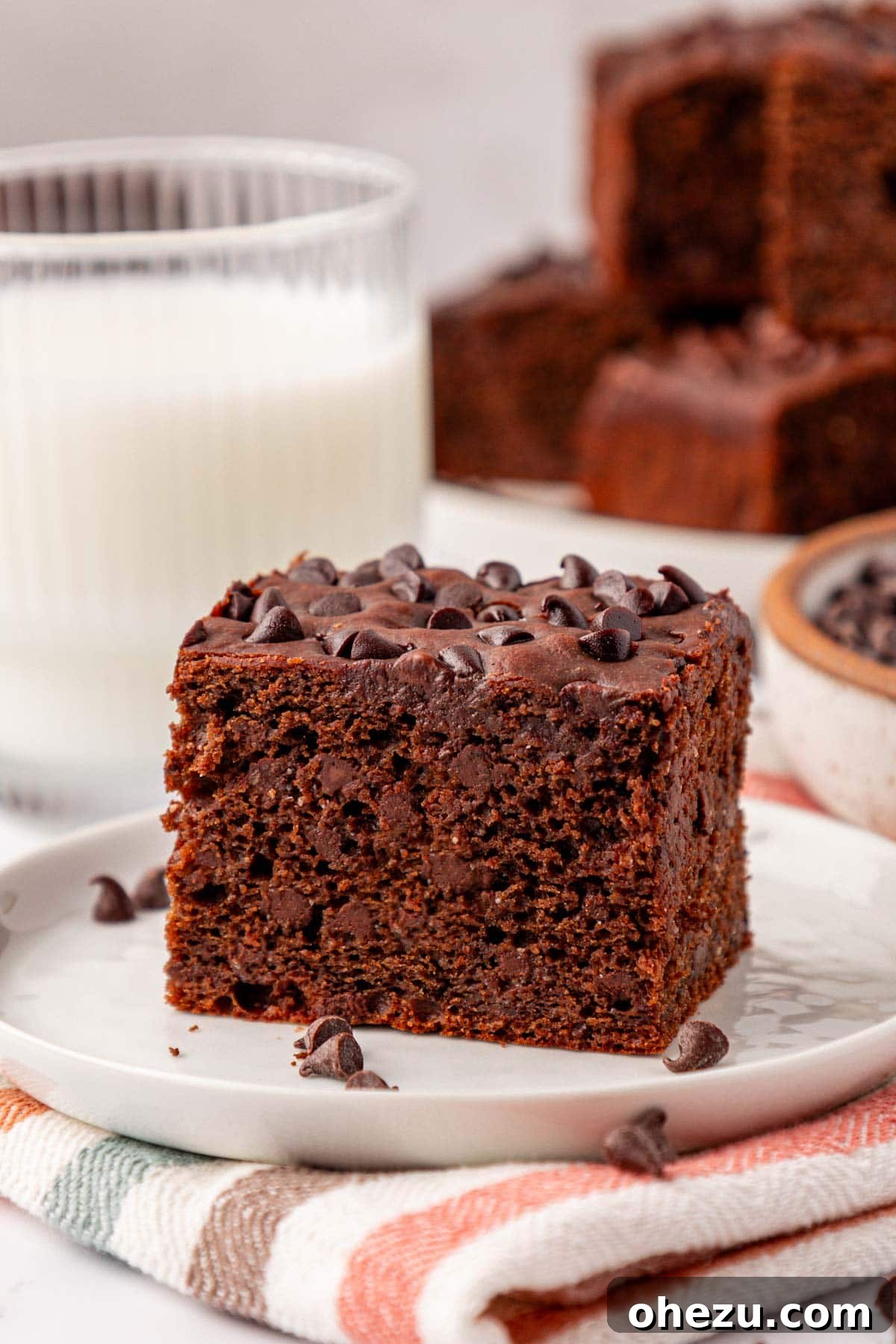 Delicious and healthy chocolate snack cake slices on a cooling rack