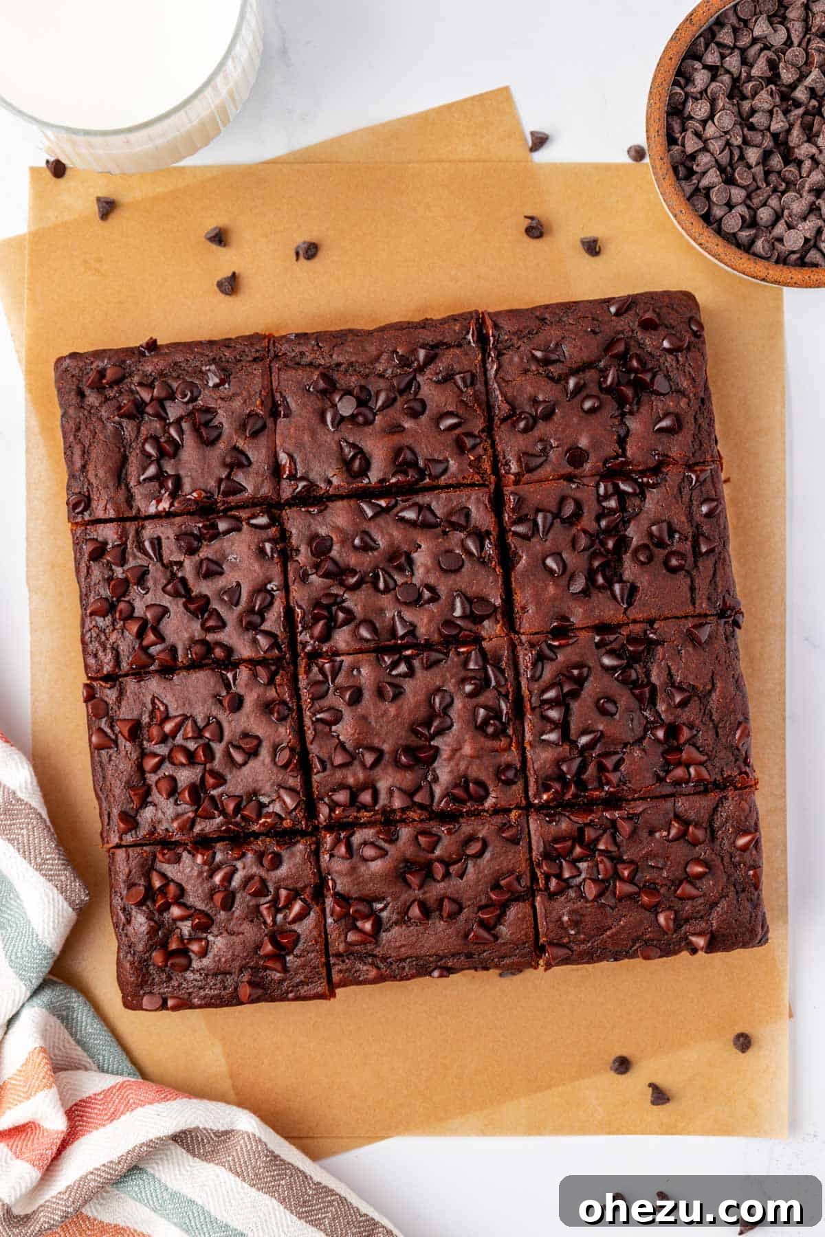 Baked chocolate snack cake cut into individual slices