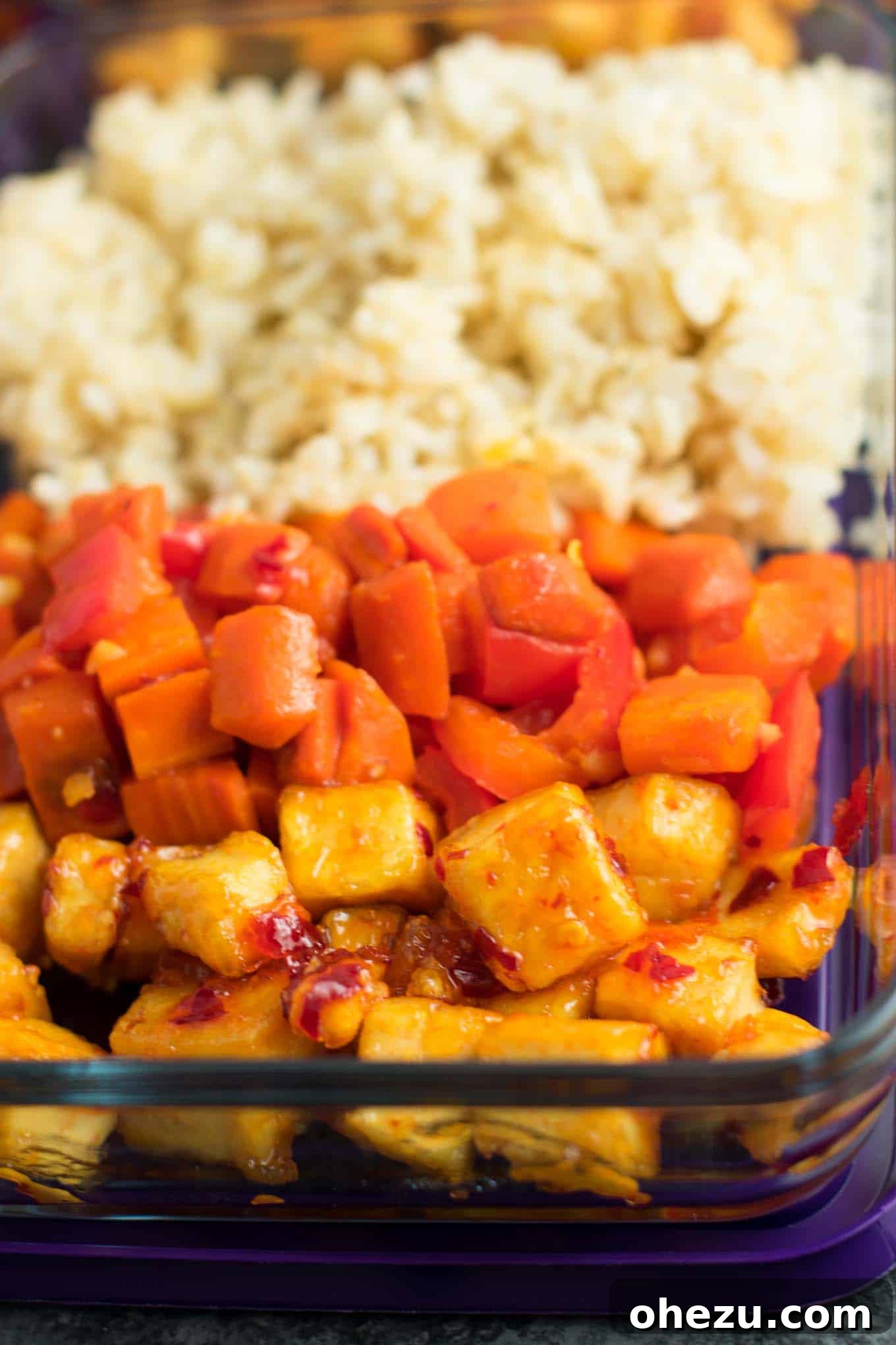 Sweet Chili Tofu Power Bowls 8 Meal Prep Sweet Chili Tofu Bowls with brown rice and vegetables. A delicious vegan or vegetarian meal! #vegan #vegetarian #veganmealprep #tofu