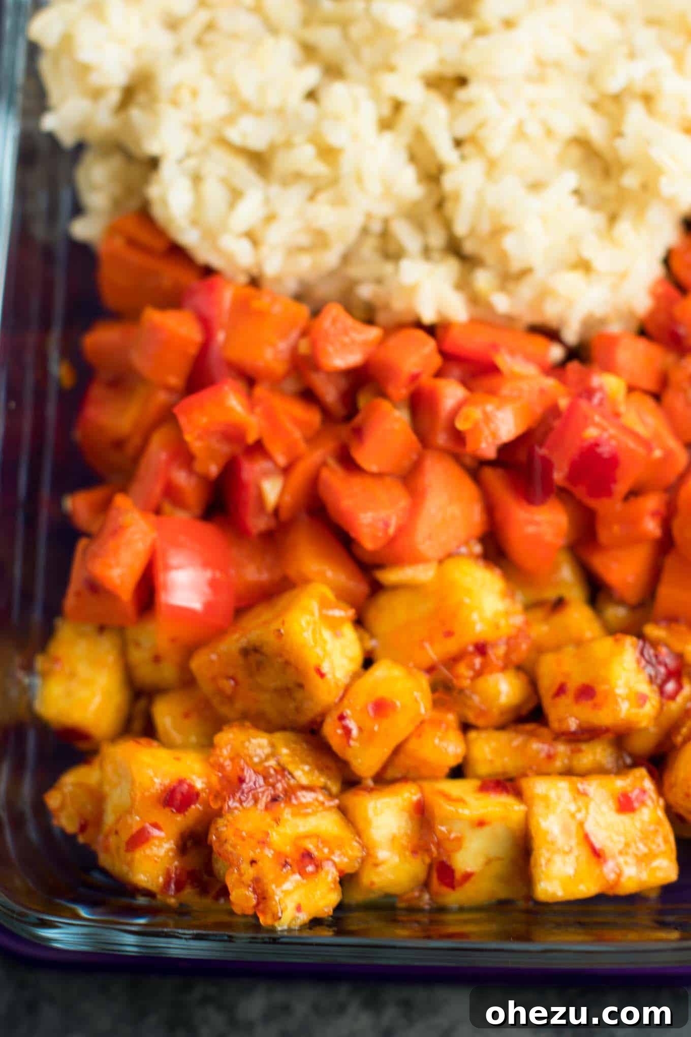 Sweet Chili Tofu Power Bowls 9 Meal Prep Sweet Chili Tofu Bowls with brown rice and vegetables. A delicious vegan or vegetarian meal! #vegan #vegetarian #veganmealprep #tofu