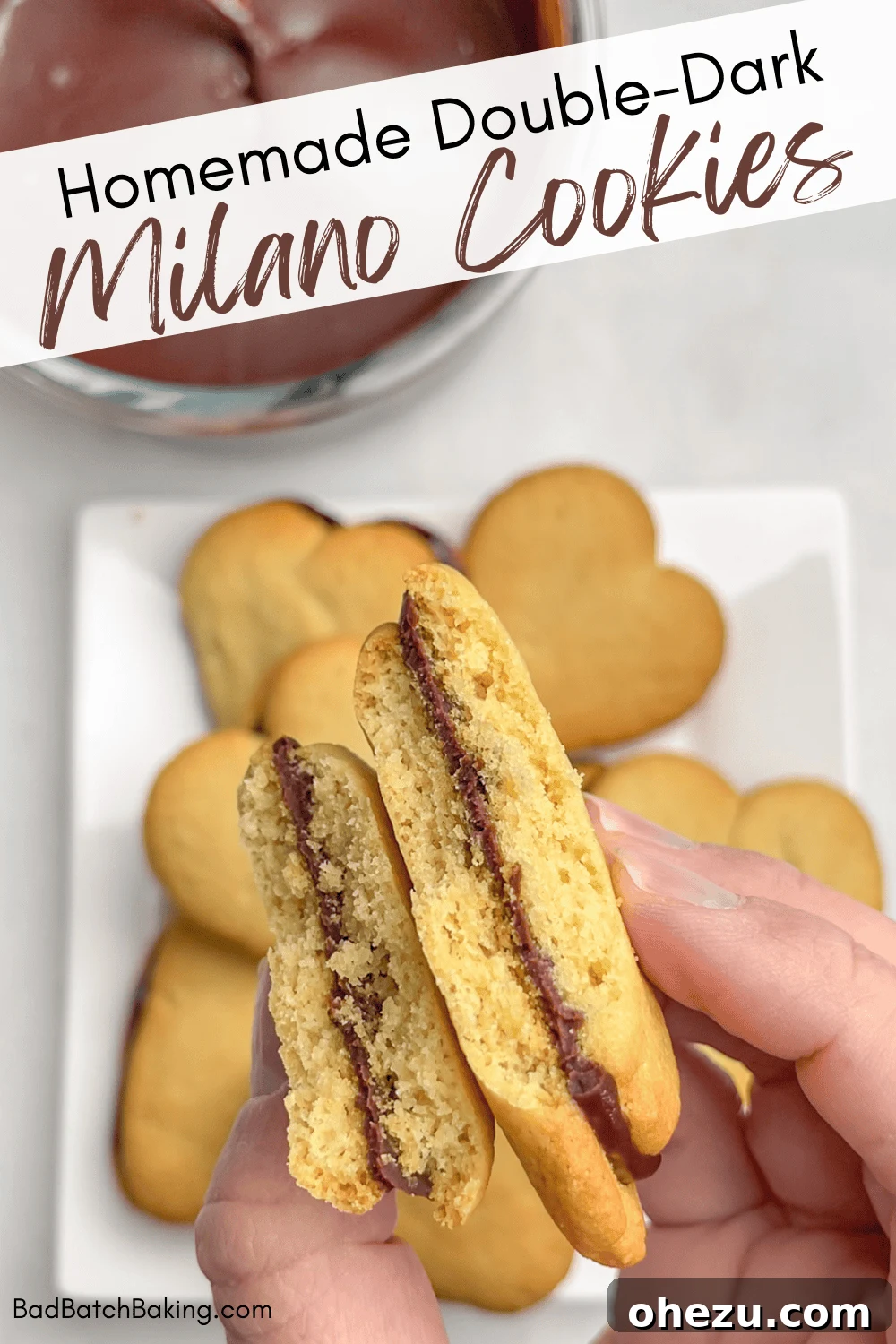 Homemade Milano Cookies with Dark Chocolate Ganache