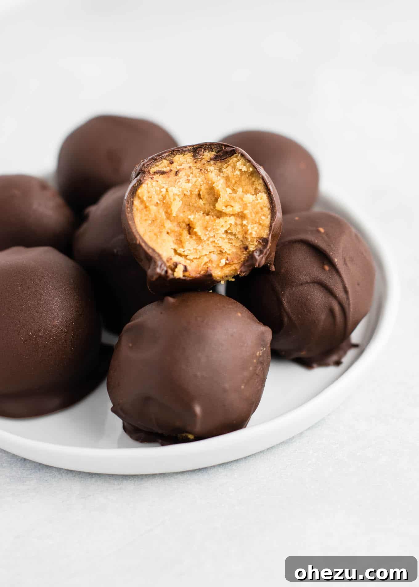 Guilt-Free No Bake Peanut Butter Bites 2 Healthy No Bake Peanut Butter Truffles recipe made with all vegan and gluten free ingredients. A healthier alternative without sacrificing flavor! NO ONE will guess this is a healthy recipe! #vegan #glutenfree #peanutbutter #nobake #dessert