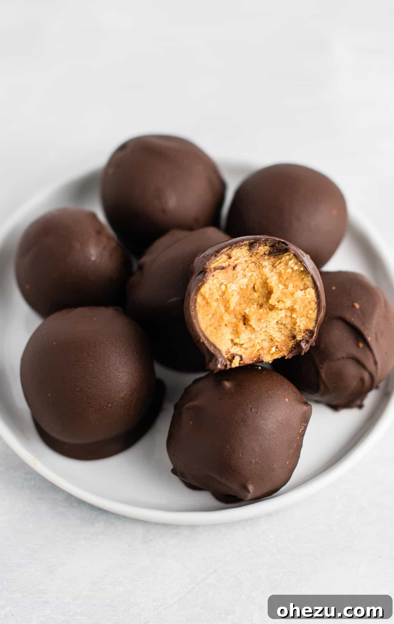 Guilt-Free No Bake Peanut Butter Bites 13 Healthy No Bake Peanut Butter Truffles recipe made with all vegan and gluten free ingredients. A healthier alternative without sacrificing flavor! NO ONE will guess this is a healthy recipe! #vegan #glutenfree #peanutbutter #nobake #dessert