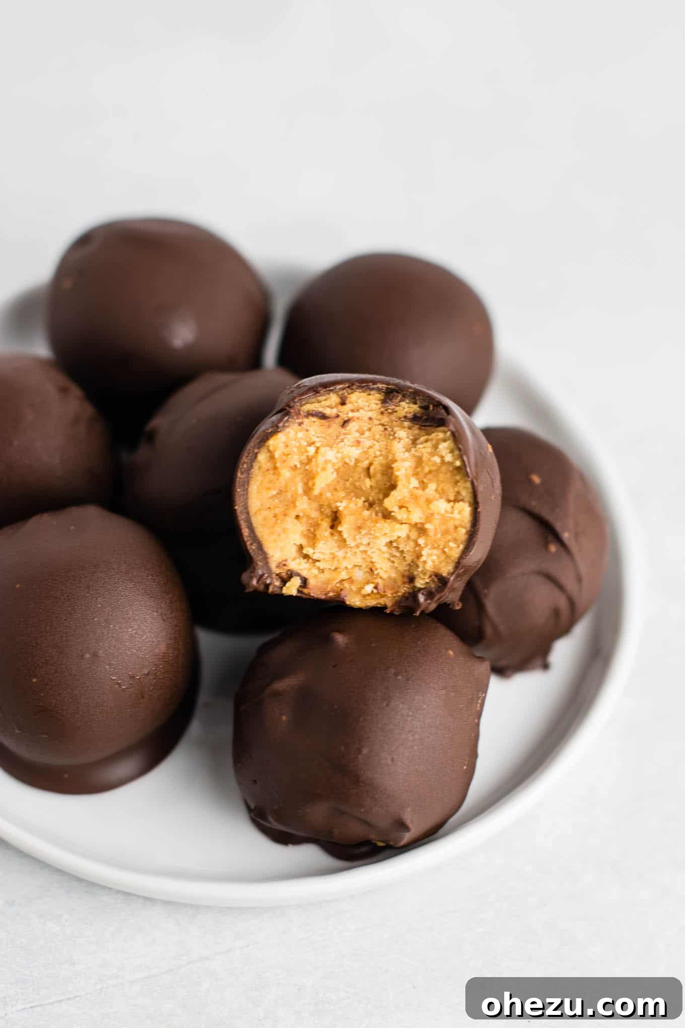 Guilt-Free No Bake Peanut Butter Bites 8 Healthy No Bake Peanut Butter Truffles recipe made with all vegan and gluten free ingredients. A healthier alternative without sacrificing flavor! NO ONE will guess this is a healthy healthy recipe! #vegan #glutenfree #peanutbutter #nobake #dessert