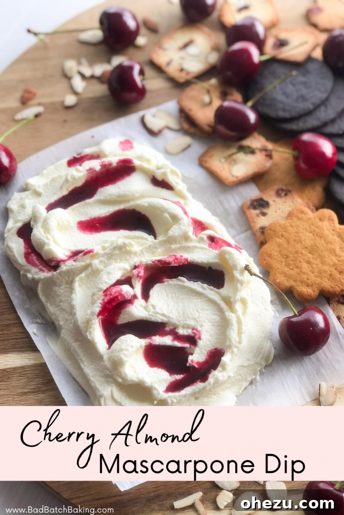 Super Bowl 2022 Your Championship Feast 23 Creamy Cherry Almond Whipped Mascarpone Dessert Dip with fruit and cookies
