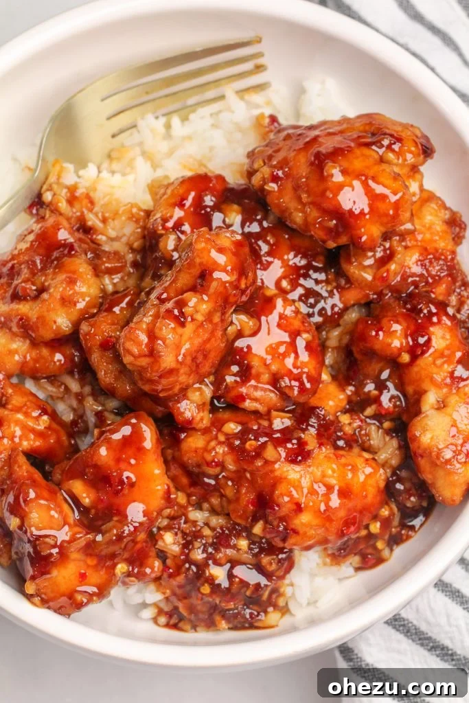 Irresistibly Crispy General Tso's Chicken Recipe 2 Delicious Crispy General Tso's Chicken served with rice
