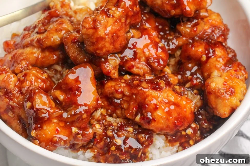 Irresistibly Crispy General Tso's Chicken Recipe 3 Close-up of crispy General Tso's Chicken pieces