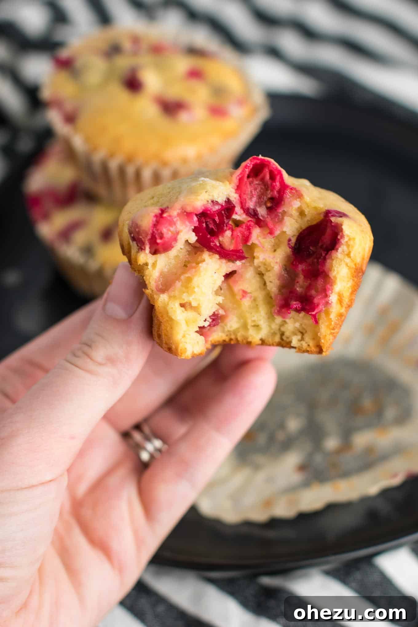 Healthy Cranberry Orange Muffins with Greek yogurt – an amazing Christmas breakfast or snack.