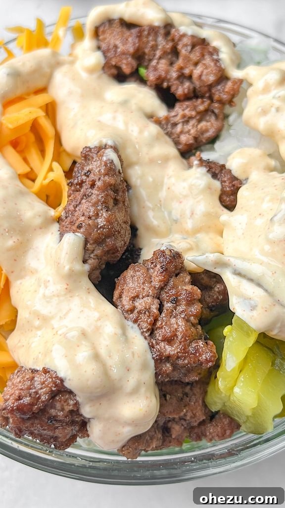 Close-up of Big Mac Salad with dressing