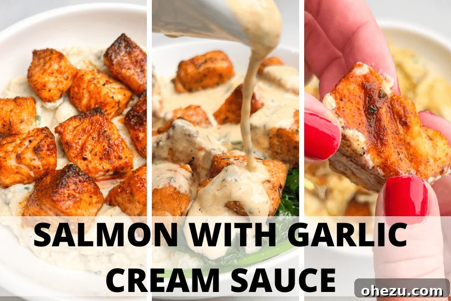 Savory Salmon with Velvety Garlic Sauce 2 SALMON WITH CREAM SAUCE
