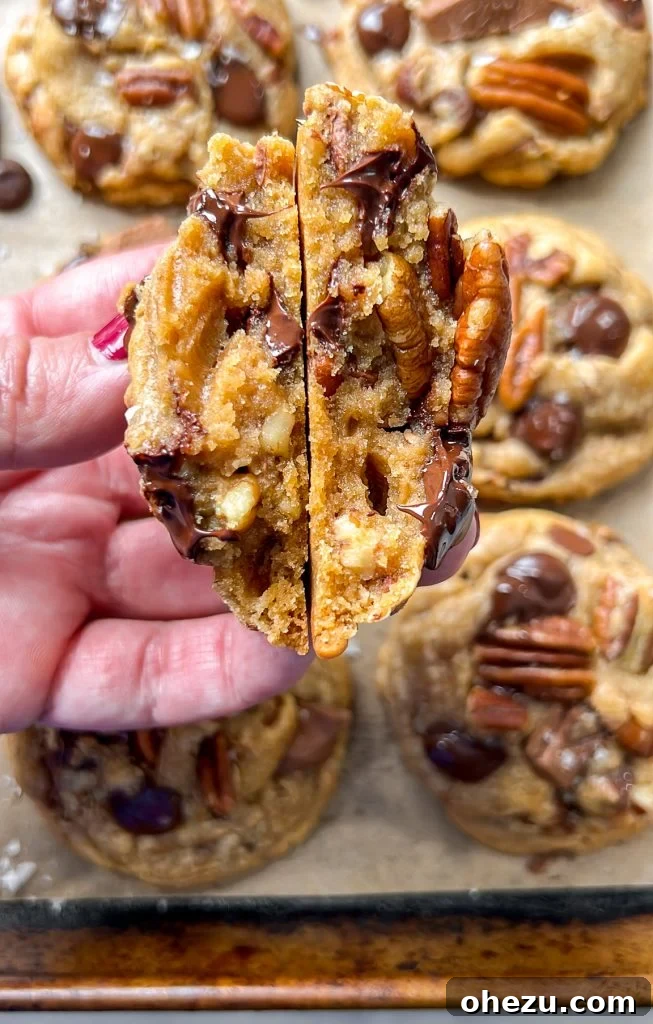 Liqueur Spiked Brown Butter Pecan Cookies 5 Baked brown butter pecan cookies on a cooling rack