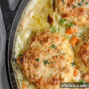 Savory Chicken Pot Pie Crowned with Cheddar Bay Biscuits 11 Featured image for chicken pot pie with cheddar bay biscuits.