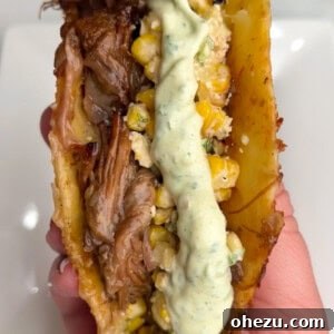 The Ultimate Brisket Tacos with Street Corn and Zesty Jalapeño Lime Ranch 6 Braised Brisket Tacos with Street Corn and Jalapeño Lime Ranch