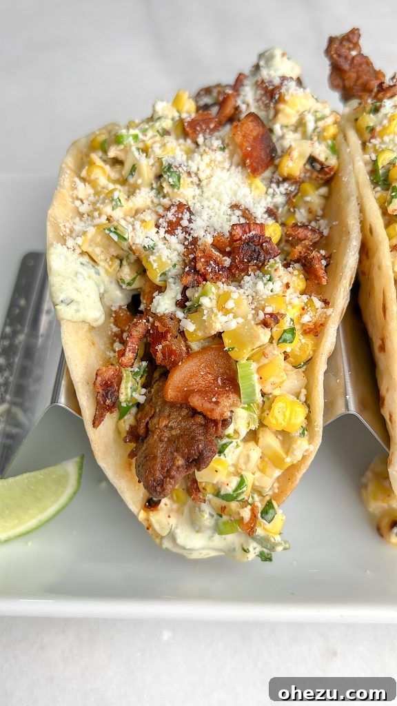 Crispy Chicken Elote Tacos with Bacon & Zesty Jalapeño Ranch 4 Ingredients for Fried Chicken Tacos