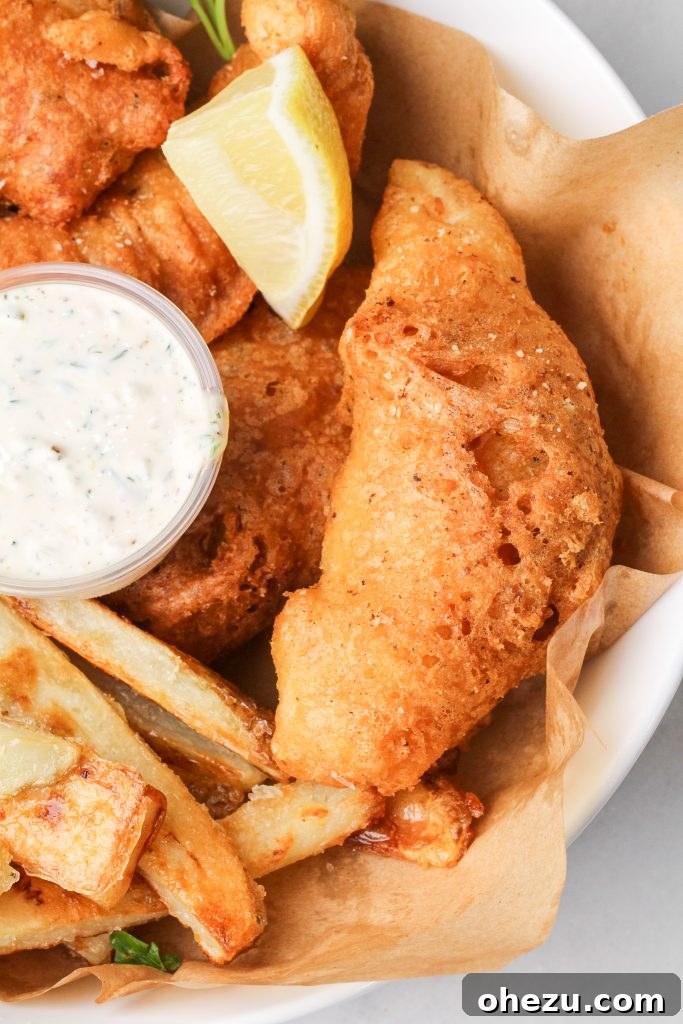 The Best Fish and Chips with a golden, crispy crust