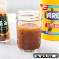 Stir fry sauce in a mason jar, showcasing its smooth texture
