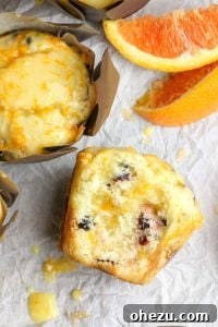 Zesty Buttery Orange Cranberry Muffins, topped with streusel