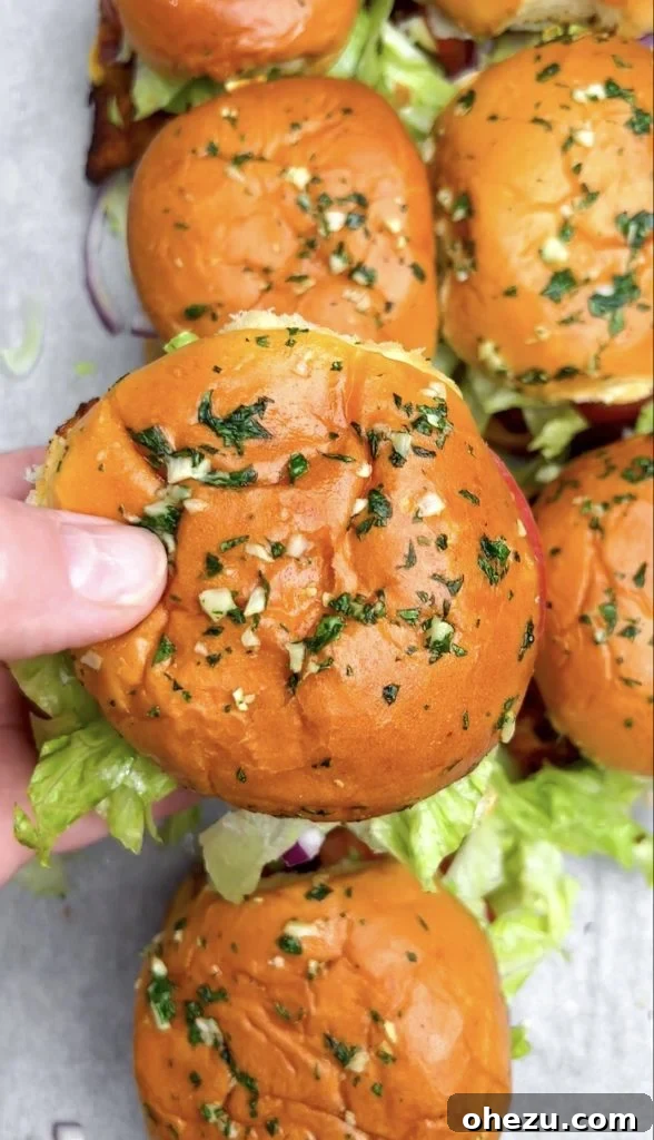 Sweet & Tangy Honey Mustard Chicken BLT Sliders 2 Delicious Honey Mustard Blackened Chicken BLT Sliders ready to serve