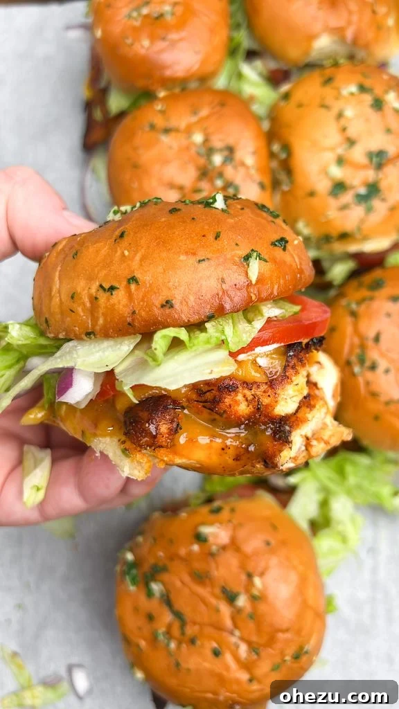 Sweet & Tangy Honey Mustard Chicken BLT Sliders 3 Close-up of assembling BLT Chicken Sliders with fresh ingredients