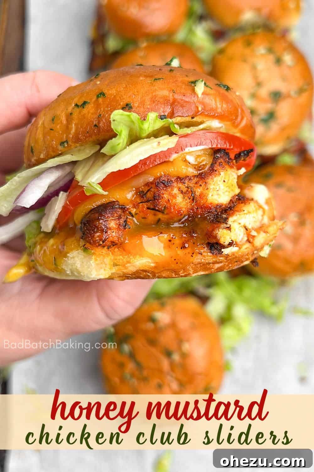 Sweet & Tangy Honey Mustard Chicken BLT Sliders 7 Table spread with Honey Mustard BLT Chicken Sliders and other snacks for a party