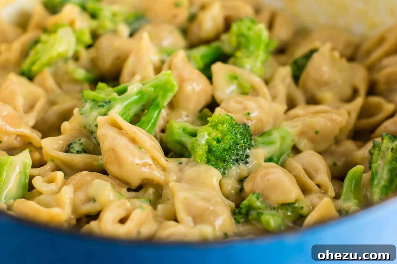 Lightened up broccoli shells and cheese with sharp cheddar cheese and whole wheat pasta. The healthiest way to justify eating macaroni and cheese for dinner. Kids will love this one! #broccolishellsandcheese #macandcheese #healthy #dinner #vegetarian #meatless #pasta #wholewheat