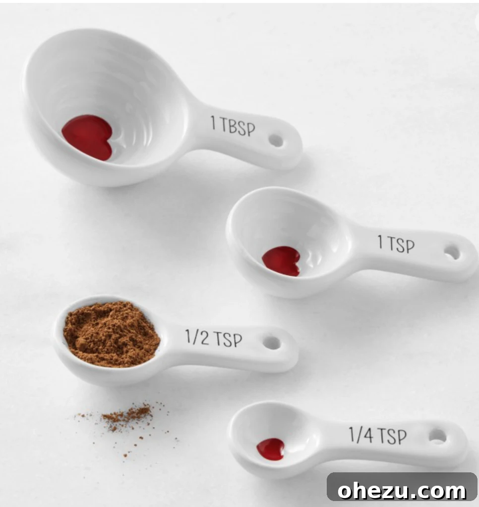 Decorative heart-shaped measuring spoons for a touch of kitchen charm