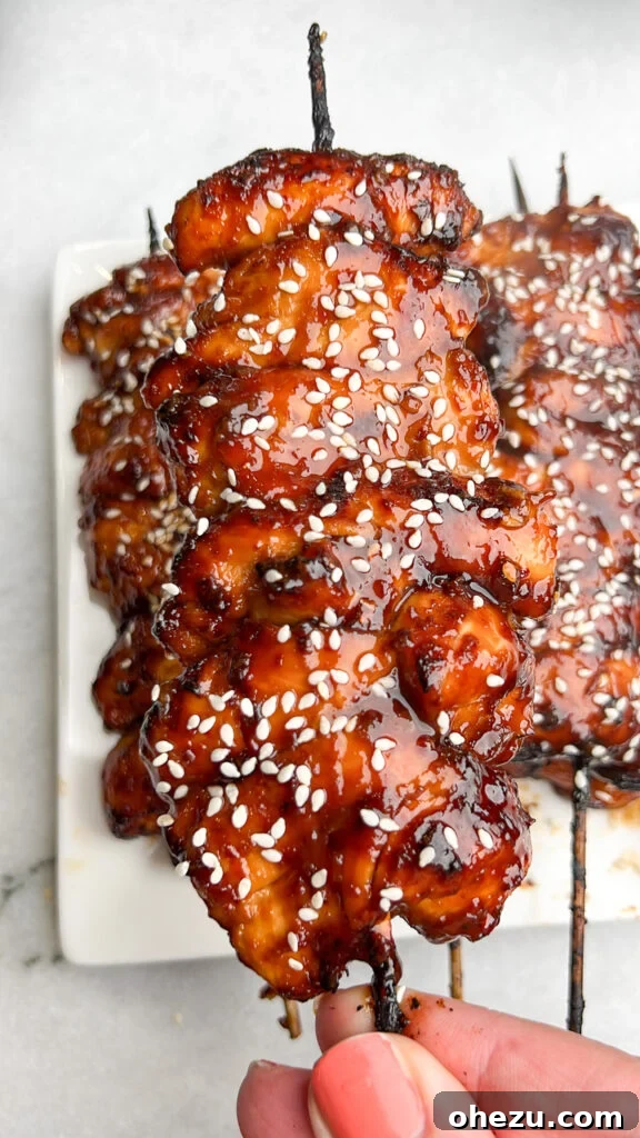 Sweet and Sticky Bourbon Chicken Skewers 2 Delicious Air Fryer Bourbon Chicken Skewers