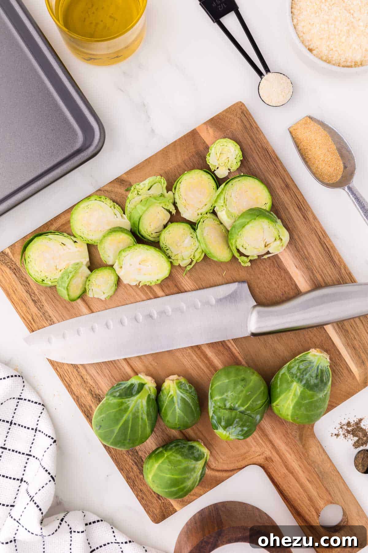 Savory Sprout Crisps 5 cutting the brussels sprouts into thin slices for chips