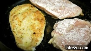 Searing chicken
