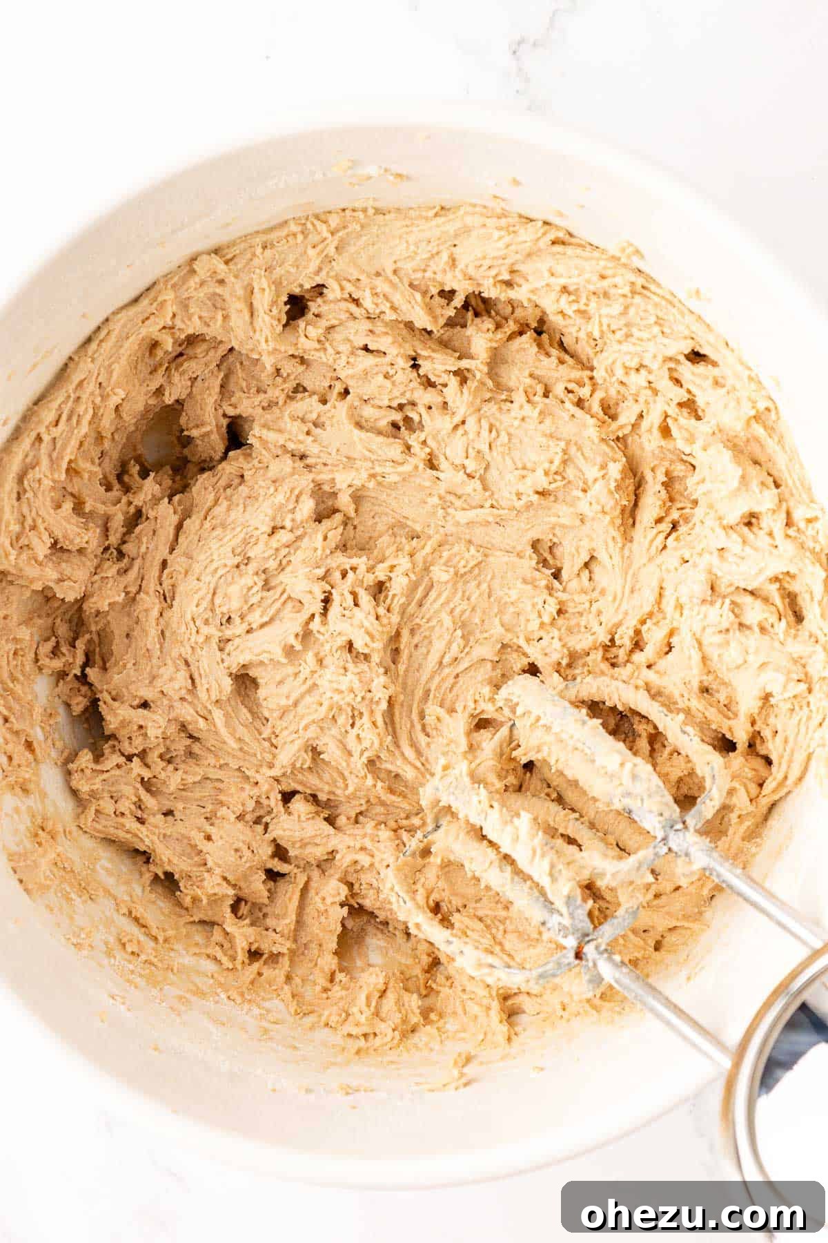 Heavenly Vegan Chocolate Chip Cookies 10 Well-mixed vegan chocolate chip cookie batter, smooth and ready for the chocolate chips.