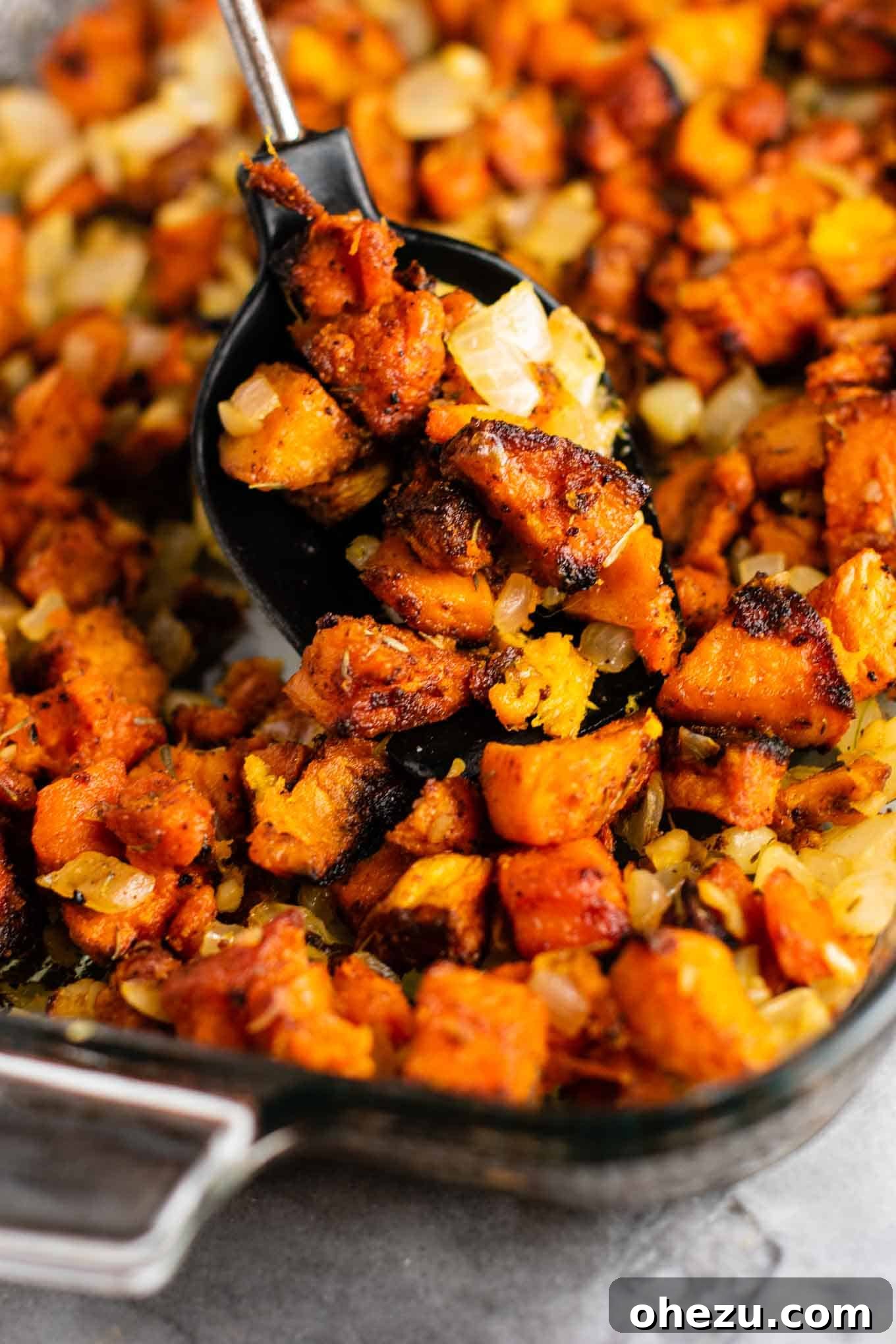 Paleo breakfast recipe featuring sweet potato hash