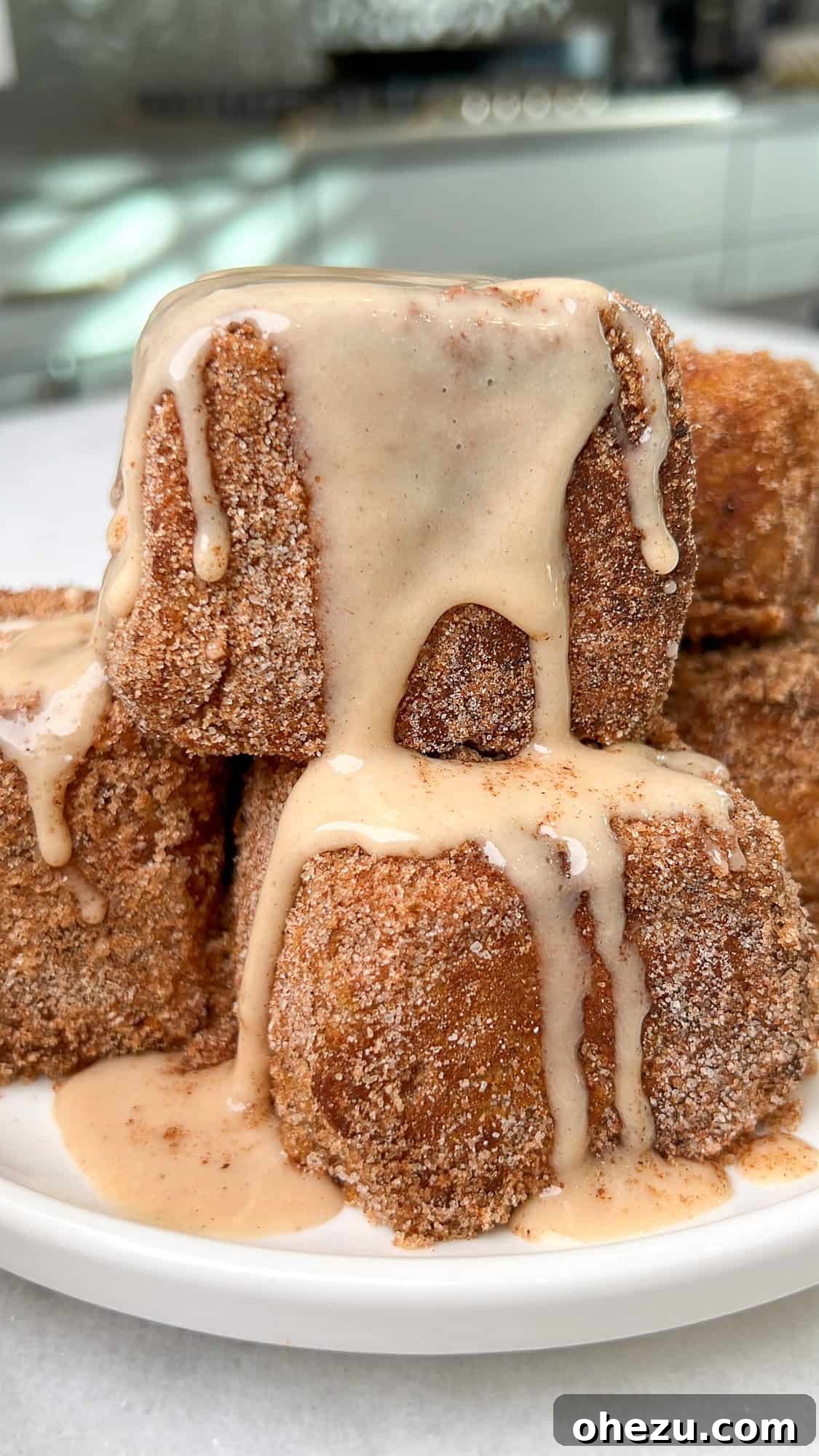 Sweet Peach French Toast Poppers 12 Peach cobbler french toast