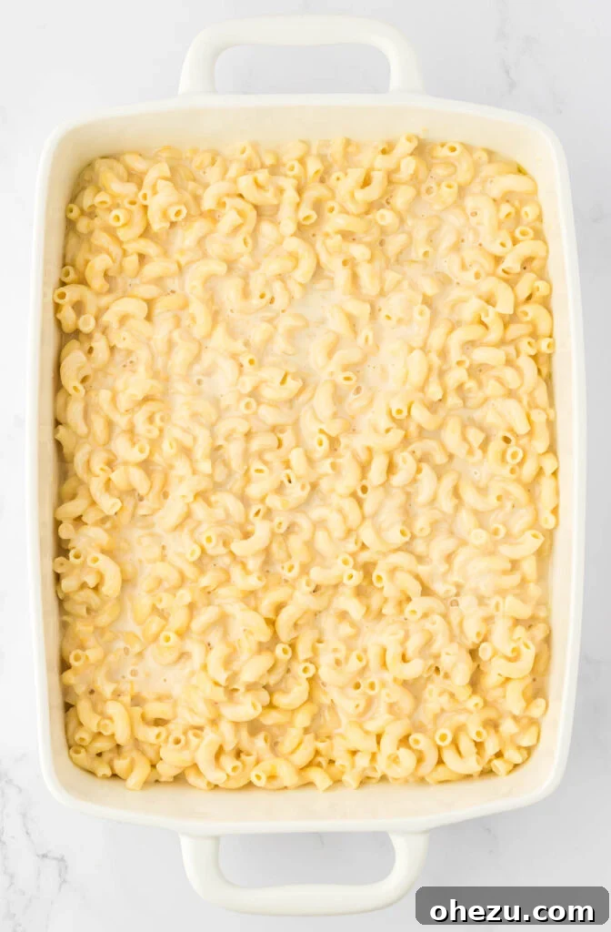 macaroni and cheese in a baking dish